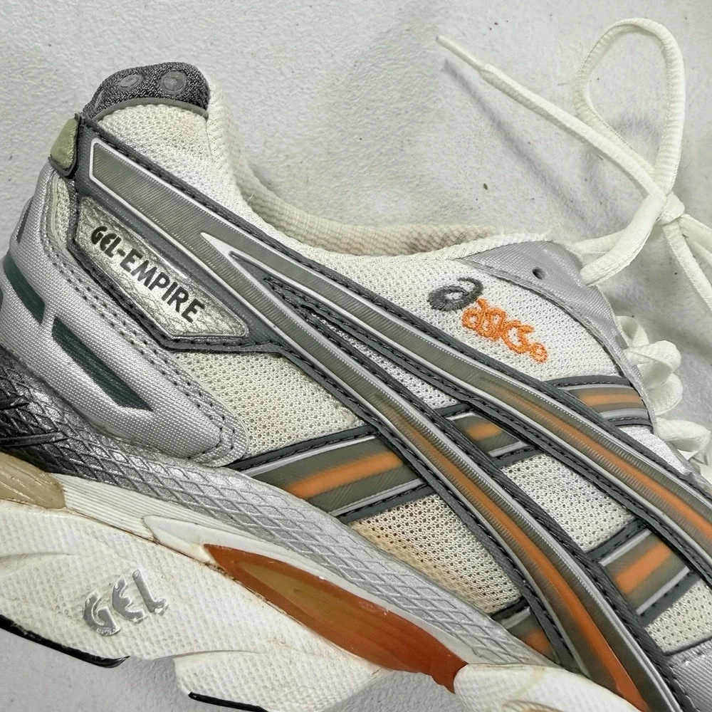 Vintage ASICS Gel-Empire 2004 Men's White Gray Running Shoes Size 10.5 READ